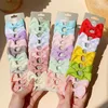 Hair Accessories 10 PCS/Set Small Solid Bow For Children Kid Grosgrain Ribbon Bows With Clips Girls Headwear DIY Gift