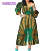 Etnische Kleding Afrikaanse Print Kleding Voor Vrouwen Pak Mode Off Schouder Jurk 1 Stuk Sets Outfits WY2229