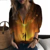 Women's Blouses Summer Lady Shirt Forest Fireflies 3D Printed Beautiful Style Ladies Trend Fashion Loose