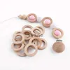 Baby Teethers Toys 20PC 30mm Maple Wooden Teether Ring Rings DIY Crafts Accessories Unfinish Wood Chewable Teething Toysvaiduryb