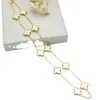 Mode sieraden klaver 10 bloemen trui ketting dubbelzijdige klaver ketting licht luxe mode bloem hanger kraag keten item