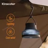 Electric Fans KINSCOTER Portable Camping Fan Rechargeable Desktop Circulator Wireless Ceiling Electric Fan with Power Bank LED Lighting TripodL240122