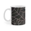 Tasses noir et or Rose tasse blanche tasses à café drôle en céramique café/thé/cacao cadeau motif graphique lignes sombres abstraites