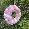 Couronne de fleurs décoratives en peluche, jolie boule en laine tricotée pour la saint-valentin, vacances, mariage, décoration de maison, cadeau de fête