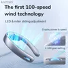 المعجبين الكهربائي Jisulife المحمولة Fann100 Speed ​​Wind5000mAh Battery17 ساعة العمل Timemini رقبة كهربائية مروحة USB القابلة للشحن فانل240122