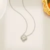 Fashion jewelry clover Titanium steel fashionable temperament four leaf flower laser batch flower collarbone chain bracelet earring three piece set for women in