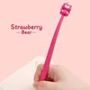 Silikon Strawberry Bear Stylish Pen Shake Gel Soft Lim Söt tecknad Student Stationery