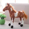 Bonecas de pelúcia de pelúcia brinquedo de cavalo realista 4 estilos boneca animal de pelúcia crianças presente de aniversário decoração de alta qualidade brinquedo