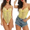 Ensemble Sexy en dentelle pour femmes, Body dos nu, Transparent, Lingerie moulante, Slim, tenues en maille, combinaison pour femmes, L240122