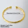 Set di braccialetti da 6 pezzi impilabili in rame gotico color oro sottile aperto per regali di gioielli per feste di lusso da donna all'ingrosso