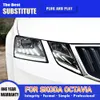 Автомобильные аксессуары, передняя лампа для Skoda Octavia, светодиодная фара в сборе 18-20, дневные ходовые огни, стример, индикатор поворота