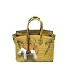 Tote de bolsa Platina 2024 Designer Crocodilo Grãe Temperamento de couro portátil Um ombro diagonal Span OL CHIDE FELIA 1ZQT