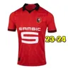 Bourigeaud Rennes 23 24 Stade Rennais Fc Soccer Jerseys Terrier Doku Guirassy Camavinga Aguerd Niang 2023 2024 Maillots de football Maillots de Foot Hommes Enfants