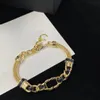 Collar de pulsera de cadena de oro de 18 quilates, collar de amante de diseñador, pulsera con dijes, letra para mujer, conjuntos de joyería