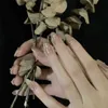 Накладные ногти Накладные ногти коричневые серебряные украшения для ногтей в стиле барокко готовый продукт Q240122