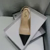 Kvinnor getskinn grosgrain pumpar 8 cm 10 cm äkta läder pärla höga klackar ol kanaliess klänningskor lady beige vit svart slingback sandal för festbröllop