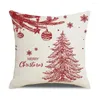 Pillow Christmas Cover Home Sofa Bedside Covers Snowman Tree Printed Pillowcase Square Linen Throw Case