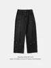 Calças masculinas Split Splicing Desconstruído Design Jeans para 2024 Primavera / Verão Micro Largo Japonês Lavado Solto