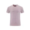 LU LU L T-shirt d'été à séchage rapide pour hommes, course à pied et fitness, haute élasticité, respirant, sensation de froid, col rond, manches courtes, robe d'équipe imprimée