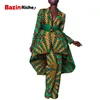 Этническая одежда, комплект из 2 предметов в африканском стиле, топ и брюки для женщин, осенняя повседневная длинная куртка, пальто, брюки, женская одежда WY5551