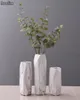 NOOLIM 1pc Marbled Design Vase Geometric Shaped Flower Vase Ceramic Home Decor Craft Porcelain Hydroponic Container5186716