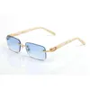 Sonnenbrille Herren Designerbrille Randlos Quadratisch Blaue Linse Pfirsich Herz Gold Hardware Polieren Handwerk Mode Rec C Dekorieren Arm Buff Wo Otemm