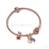 Tasarımcı Charm Pandoras Bilezik Cazibesi Pan Jiaduola S925 Gümüş Gül Altın Galaxy Love Shining Zou Ju Bilezik Set Moda ve Elegance Bilezik Kadınlar için