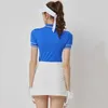 Blktee Women Stripe Golf Polo Tシャツ通気盤トップレディスリムスプリットスカートクイックドライペンツカートエレガントセット