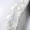 Men's Jeans Off high street fashion brand covered with stars skin stickers five pointed stars skin stitching holes washing water old jeans man