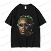 Erkek Tişörtler Hip Hop T-Shirt Rap Şarkıcısı Young Riot Kırmızı Nadir Retro Grafik T-Shirt Erkekler Artı Beden Sokak Giyim Yaz Pamuk Üst T240122