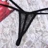 Sexy Set TiaoBug Sexy Women's lingerie Mesh See-through Elastic Waistband Underwear Open Butt G-string Fishnet Bikini Underwear L240123