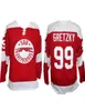 Nikivip hóquei Soo Greyhounds Wayne Gretzky 99 Red Retro Hockey Jersey Men039s Costurado Número Personalizado Nome Jerseys2348722