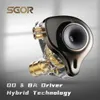Écouteurs Sgor Adonis 1DD + 1BA Hybrid Technology Écouteurs dans le moniteur d'oreille HIFI Super Bass Earbuds High Sound Quality Music CHEPHONES