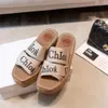 Spring and summer new thick letter hemp rope webbing slippers EVA foam bottom inside high beach sandals