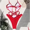 Womens Swimwear Y Halter Strappy Scrunch Bumonokini One Piece Swimsuit Mulheres Feminino High Cut Banhista Banheira Swim Ladywomens Drop Dhm3L