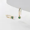 Brincos de balanço La Monada Silver Woman retro elegante Ear piercing 925 Mulheres redondas de Sterling Green Green Green