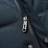 メンズダウンロングダックジャケットスリムフード付きパーカー男性のための温かいコート