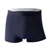 Calzoncillos Boxers de seda de hielo de verano para hombres Color sólido Transpirable Pantalones cortos sin costuras ultrafinos Calzoncillos Ropa interior masculina de cintura media Lencería íntima