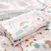 Filtar Fyra lager bambufiber baby swaddle wraps för födda muslin luft tillstånd filt badhanddukar spädbarn tillbehör