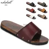 home shoes WHOHOLL Man Summer Wooden Home Men's Platform Thick Bottom Leather Japanese Wood Anime Cosplay YQ240122