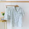 レディーススリープラウンジ100％コットン日本のシンプルな短いパジャマ女性女性レディースパジャマセットショーツをセット