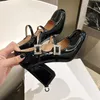 Slingback Women Dress Shoes Designer Triangle Black Leather Pointed Toe Sandaler Slingbacks Pump White Heel Comfy Fashion Loafer Sandal