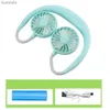 Electric Fans Halter Portable Lazy Sports Fan Mini Hanging Neck Fan USB Rechargeable Sports manual Fan Air Cooler mini air conditioner OutdooL240122