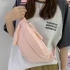 Waist Bags Women Simple Bag Canvas Fanny Packs Casual Women's Chest Belt Crossbody Pouch Travel Hip Fashion Sport Bum