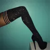 Calzini Calze Glitter Glitter sopra il ginocchio Stivale lungo Moda Donna Calzini con strass Calzini sexy alti al ginocchio Calze lunghe Cheerleader Ragazze YQ240122