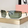 New miu sunglasses luxury rimless design women sunglasses high quality outdoor sun shades