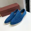 Designerskor Summer Walk Loafers Womens Flat Low Top Suede Cow Leather Oxfords Moccasins Summer Charms Loafer Mens Rubber Sole Flats Loro Pianaa Women Men Men