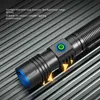 손전등 휴대용 USB 충전식 LED 손전등 흰색 레이저 Wick 및 Tail Magnet Zoomable Tactical Torch 캠핑을위한 클립 240122