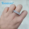 3*5mm Ovale Vorm d Vvs Witte Moissanite 925 Zilveren Eternity Band Ring Ringen voor Sieraden Dating Engagement gift