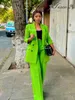 Costume vert vif pour femmes, veste 2 pièces, Blazer, pantalon, beau et dynamique, décontracté, 240122